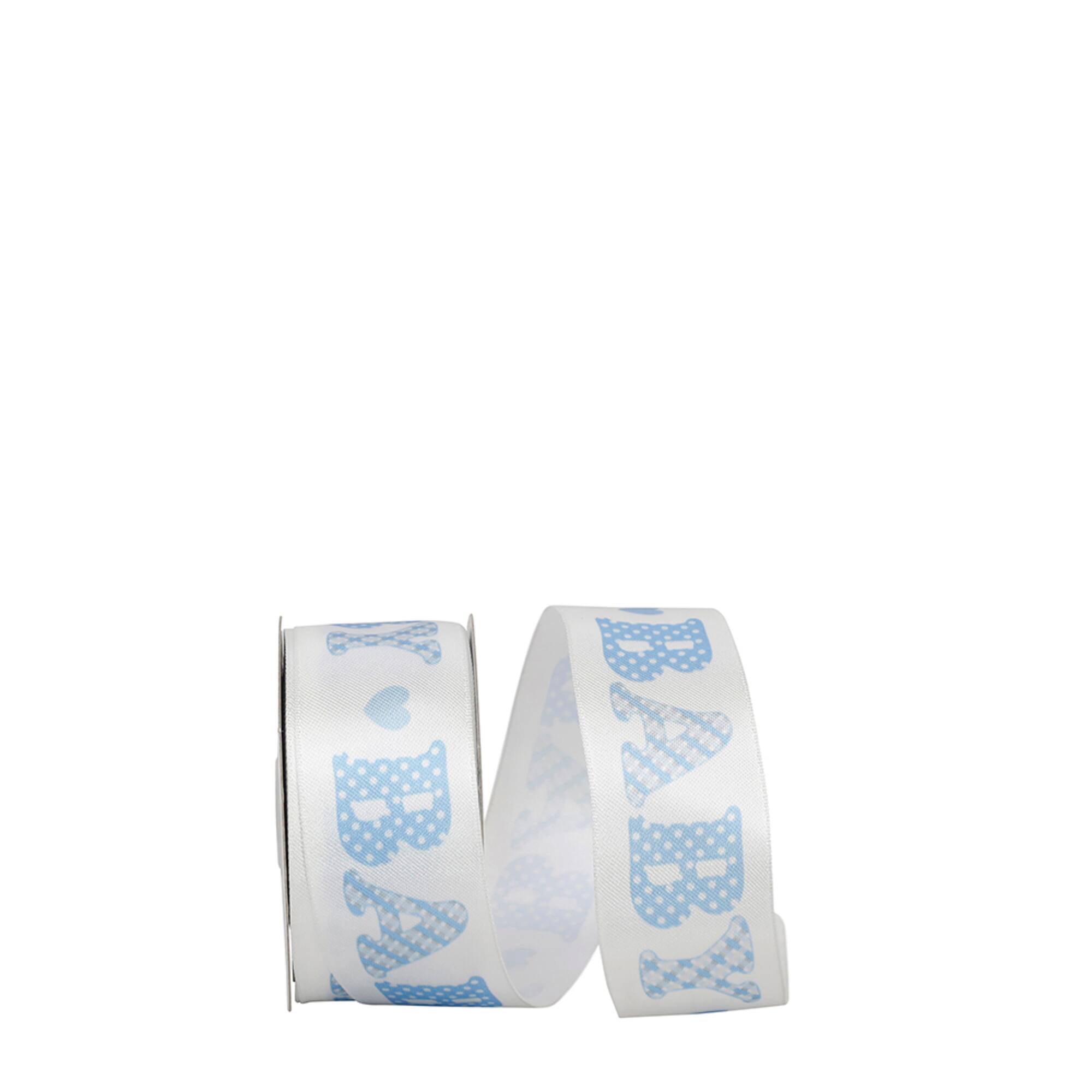 JAM Paper 1.5" x 20yd. Satin Deluxe Wired Light Blue Baby Ribbon
